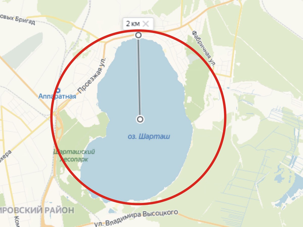 Карта глубин озера Шарташ в Екатеринбурге
